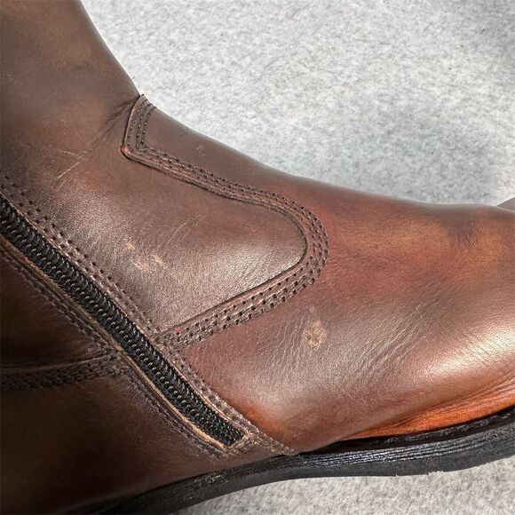 Robert Wayne Men's Brown Leather Ankle Boots Size 11 Casual - Picture 4 of 12